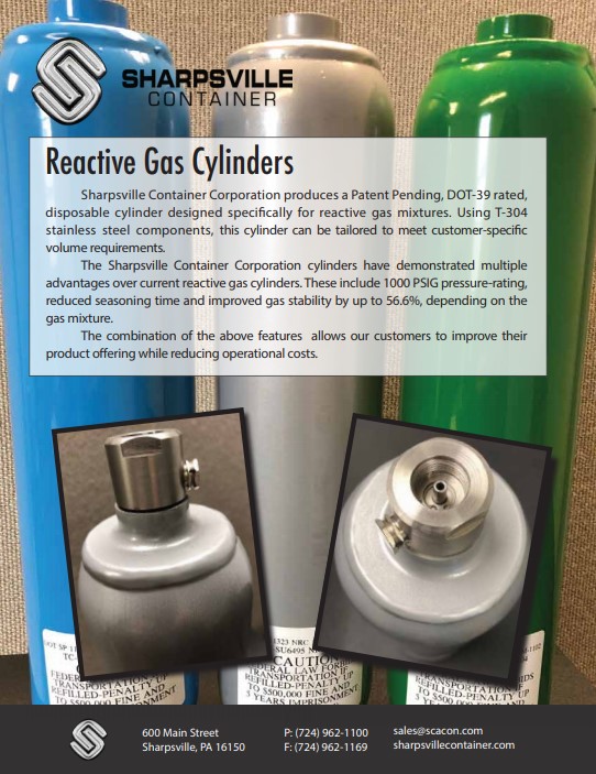 reactive gas cylinders brochure